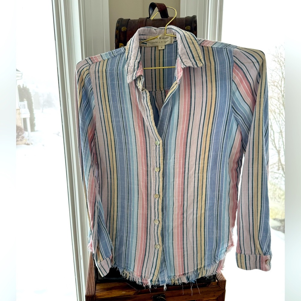 Cloth & Stone frayed-edge blouse